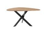 Carryhome Esstisch, Schwarz, Akazie, Holz, Metall, Akazie, massiv, dreieckig, Stativgestell, 135x76x135 cm, Fsc, Esszimmer, Tische, Esstische
