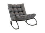 Ambia Garden Gartenschaukelstuhl, Blaugrau, Metall, Textil, 75x81x118 cm, Loungemöbel, Loungesessel