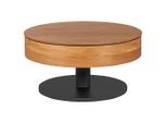 Waldwelt Couchtisch, Schwarz, Eiche, Holz, Holzwerkstoff, Eiche, furniert, massiv, rund, rund, Bodenplatte, 78x41x78 cm, Stauraum, einfacher Aufbau, Wohnzimmer, Wohnzimmertische, Couchtische, Couchtische mit Stauraum