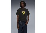 T-Shirt PUMA "FERRARI COLORED SHIELD TEE", Herren, Gr. XXL, schwarz (puma schwarz), Jersey, Obermaterial: 100% Baumwolle, unifarben, regular fit normal, Rundhals, Shirts T-Shirt, Regular Fit, Kurzarm, für Motorsport-Fans, Rundhalsausschnitt