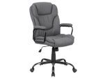 Mid.you , Grau, Schwarz Hochglanz , Metall, Textil , 57x109x67 cm , Wippmechanik mit Härtegradeinstellung, Sitzfläche 360° drehbar, inklusive Armlehnen, ergonomische Rückenlehne , Büromöbel, Bürostühle, Chefsessel