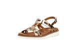 Riemchensandale ARA "Ara Sandalen Glattleder", Damen, Gr. 39, whisky, Glattleder, Schuhe Riemchensandale