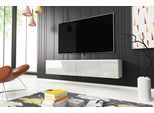 Lowboard HOME AFFAIRE "LOWBOARD D, wahlweise mit oder ohne Beleuchtung", weiß (korpus weiß matt, front weiß hochglanz), B:140cm H:30cm T:33cm, Sideboards, Lowboard, modernes TV-Board ohne Griffe, mit viel Stauraum,stehend und hängend