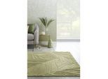 Wollteppich floral Grün-Beige 160 x 230 cm - LEVEN Kadima Design