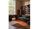 Wollteppich geometrisch Rot-Beige Ø150 cm - HALLEIN Kadima Design