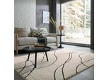 Teppich abstrakt Creme-Schwarz 200 x 290 cm - COLN Kadima Design