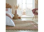 Jute-Teppich geometrisch Braun-Rosa 160 x 230 cm - PLYM Kadima