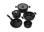 Topf-Set RESTO KITCHENWARE "SAVE & STOCK Multifunktionales Stapelbares Set im Geschenkkarton", schwarz, Töpfe, Induktion, für alle Herdarten geeignet