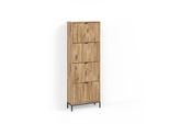 SCHUHKIPPER Aterno Viking Oak 60 x 168 cm mit 4 Klappschubladen