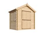 KINDERSPIELHAUS aus Holz 1,1m2 - MIT BÖDEN – B112xL146xH145 cm - M516
