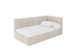 EINZELBETT Jugendbett mit Bettkasten Links, ohne Matratze - LIVY 100x200 Beige