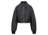 Oversized lederen MA-1 bomberjack voor dames
