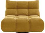 1,5-Sitzer HOME AFFAIRE "Cozy Bubble, 360 drehbarer Sessel, Breite 107 cm", gelb (gold), B:112cm H:85cm T:108cm, 95% Polyester, 5% Nylon, Sofas, 1 5-Sitzer, mit eleganter Steppung, Rundumbezug & weicher Polsterung