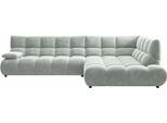 Ecksofa HOME AFFAIRE "Cozy Bubble, mit klappbarer Armlehne, Breite 324 cm", grau (silber), B:324cm H:85cm T:211cm, 100% Polyester, Sofas, Ecksofa, mit eleganter Steppung, Rundumbezug & weicher Polsterung