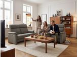 Polstergarnitur HOME AFFAIRE "Turin, 2,5- & 3-Sitzer mit elektrischer Relaxfunktion", grau, H:107cm T:97cm, Holzwerkstoff, Sitzmöbel-Sets, Polstergarnitur, inkl. Tisch, USB & Steckdose, Federkern & pflegeleichtem Bezug