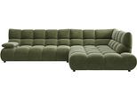 Ecksofa HOME AFFAIRE "Cozy Bubble, mit klappbarer Armlehne, Breite 324 cm", grün (turtle), B:324cm H:85cm T:211cm, 100% Polyester, Sofas, Ecksofa, mit eleganter Steppung, Rundumbezug & weicher Polsterung
