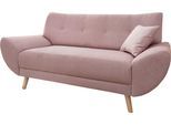 2-Sitzer HOME AFFAIRE "Basta, komfortable Wellenunterfederung, Breite 174cm", rosa (flamingo), B:174cm H:80cm T:82cm, (100% Polyester) Struktur fein (100% Polyester) Chenille, Sofas, 2-Sitzer