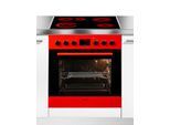 AMICA Elektro-Herd-Set "EHC 12920 R", Energieeffizienz: A, rot, Herdsets, Komfortables Kochen und Backen mit leichtem und sicherem Handling, Elektro-Herd-Set