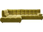 Ecksofa HOME AFFAIRE "Cozy Bubble, mit klappbarer Armlehne, Breite 324 cm", grün (pistachio), B:324cm H:85cm T:211cm, 100% Polyester, Sofas, Ecksofa, mit eleganter Steppung, Rundumbezug & weicher Polsterung