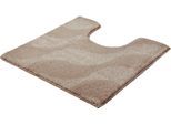 Badematte KLEINE WOLKE "»Onda«, Badvorleger, Badezimmer Teppich", beige (macadamia), H:15mm, Polyacryl, Badematten, Badematte, Badteppich, modernes Ton in Ton Wellendesign, flauschig