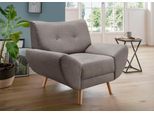 Sessel HOME AFFAIRE "Basta komfortable Wellenunterfederung, Breite 112cm", grau, B:112cm H:80cm T:82cm, (100% Polyester) Struktur fein (100% Polyester) Chenille, Sessel, Sessel