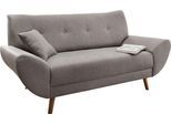 2-Sitzer HOME AFFAIRE "Basta, komfortable Wellenunterfederung, Breite 174cm", grau, B:174cm H:80cm T:82cm, 100% PES (Polyester), Sofas, 2-Sitzer