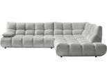 Ecksofa HOME AFFAIRE "Cozy Bubble, mit klappbarer Armlehne, Breite 324 cm", grau (light, grau), B:324cm H:85cm T:211cm, 100% Polyester, Sofas, Ecksofa, mit eleganter Steppung, Rundumbezug & weicher Polsterung