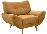 Sessel HOME AFFAIRE "Basta komfortable Wellenunterfederung, Breite 111cm", braun (gold), B:111cm H:82cm T:87cm, 100% Polyester, Sessel, Sessel