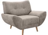 Sessel HOME AFFAIRE "Basta komfortable Wellenunterfederung, Breite 111cm", beige (taupe), B:111cm H:82cm T:87cm, 100% Polyester, Sessel, Sessel