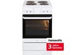 HANSEATIC Platten-Standherd "89317732", Energieeffizienz: A, weiß, Herdsets, inkl. 3 Jahre Herstellergarantie, Platten-Standherd