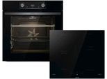 GORENJE Backofen-Set "BLACKSET2", Energieeffizienz: A, schwarz, Herdsets, Pizzafunktion mit 300 C – perfekt für Pizza, Focaccia und mehr, Backofen-Set