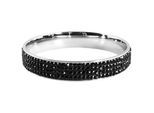 Armreif ADELIA´S "Armband – Armreif aus Edelstahl mit Zirkonia Ø 6,8 cm cm", schwarz (silber), Armbänder, Damen, 6,8cm, Edelstahl, Armreif, Ideal als Geschenk – dezent und elegant