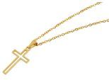 Kette ohne Anhänger ADELIA´S "Halskette mit Anhänger – Kreuz aus Edelstahl", gold, Halsketten, Damen, 48cm, Edelstahl, Ein stilvolles Geschenk für besondere Momente