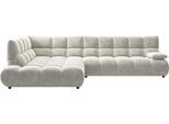 Ecksofa HOME AFFAIRE "Cozy Bubble, mit klappbarer Armlehne, Breite 324 cm", beige (nature), B:324cm H:85cm T:211cm, 100% Polyester, Sofas, Ecksofa, mit eleganter Steppung, Rundumbezug & weicher Polsterung