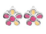 Paar Ohrhänger ADELIA´S "Ohrringe – Ohrstecker aus 925 Silber mit Emaille", Mädchen, Gr. Mädchen, Silber 925 (Sterlingsilber), rosa (silber), Ohrringe, Perfekt zum Verschenken an besondere Menschen