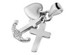 Kettenanhänger ADELIA´S "Anhänger – Kreuz Kreuzanhänger aus 925 Silber mit Zirkonia", silber, Schmuckanhänger, Damen, Silber 925 (Sterlingsilber), Kettenanhänger, Eine schöne Geschenkidee für jeden Anlass
