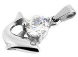 Kettenanhänger ADELIA´S "Anhänger aus Edelstahl mit Zirkonia", silber, Schmuckanhänger, Damen, Edelstahl, Kettenanhänger, Ideal als Geschenk für besondere Anlässe