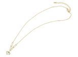 Kette ohne Anhänger ADELIA´S "Halskette – Herz aus Edelstahl mit Perlmutt 42+5", gold, Halsketten, Damen, 47cm, Edelstahl, Ein Geschenk, das Freude macht
