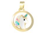 Kettenanhänger ADELIA´S "Anhänger – Einhorn Anhänger aus 333 Gold mit Emaille", gold, Schmuckanhänger, Mädchen, Gelbgold 333, Kettenanhänger, Ideal zum Verschenken – schlicht und stilvoll