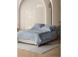 Bettwäsche IRISETTE "Premium Satin Bettwäsche Paris", blau, B/L: 240cm x 220cm, 1 Stk., 2 Stk., Mako-Satin, B/L: 80cm x 80cm, 3, Mako-Satin, Obermaterial: 100% Baumwolle, Bettwäsche, Bettwäsche, Hochwertige Premium Bettwäsche
