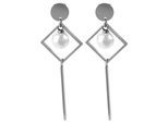 Paar Ohrhänger ADELIA´S "Ohrringe – Ohrstecker aus Edelstahl mit Perle", Damen, Gr. Damen, Edelstahl, silber, Ohrringe, Zum Verschenken – ideal zum Valentinstag