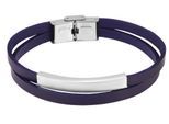 Armband ADELIA´S "Armband aus Leder 21 cm", blau, Armbänder, Damen, 21cm, Leder, Armband, Zum Verschenken an Menschen, die Ihnen am Herzen liegen