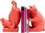Buchstütze KARE DESIGN "Hippo Pink", pink, B:18,5cm H:25,7cm T:13,5cm, Polyresin, Buchstützen, aus Polyresin