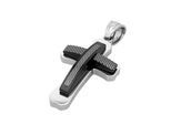 Kettenanhänger ADELIA´S "Anhänger – Kreuz Kreuzanhänger aus Edelstahl", schwarz (silber), Schmuckanhänger, Herren, Edelstahl, Kettenanhänger, Ideal als Geschenk – dezent und elegant