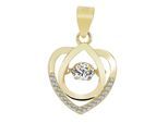 Kettenanhänger ADELIA´S "Anhänger – Herz Herzanhänger aus 925 Silber mit Zirkonia", gold, Schmuckanhänger, Damen, Silber 925 (Sterlingsilber), Kettenanhänger, Zum Verschenken – passend für viele Anlässe