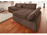 Ecksofa DOMO COLLECTION "NMORIC XXL, 300x172x80cm, L-Form", braun, B:300cm H:80cm T:172cm, Chenille (85% Polyester, 15% Acryl);Luxus-Microfaser (100% Polyester);Struktur ( 100% Polyester);Microfaser PRIMABELLE (100% Polyester), Sofas, Ecksofa, wahlweise mit Bettfunktion und Armlehnverstellung