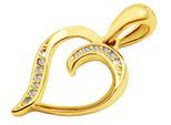 Kettenanhänger ADELIA´S "Anhänger – Herz Herzanhänger aus 925 Silber mit Zirkonia", gold, Schmuckanhänger, Damen, Silber 925 (Sterlingsilber), Kettenanhänger, Ideal als Geschenk zum einfach so