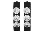 Klappcreolen ADELIA´S "Ohrringe – Klappcreole aus Edelstahl mit Strass Steinchen", Damen, Gr. Damen, Edelstahl, schwarz, Ohrringe Klappcreolen, Ideal als Geschenk – dezent und elegant