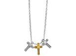 Kette ohne Anhänger ADELIA´S "Halskette – Ankerkette Kreuz aus Edelstahl 43 cm", silber, Halsketten, Damen, 43cm, Edelstahl, Zum Verschenken – passend für viele Anlässe