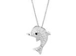 Kettenanhänger ADELIA´S "Anhänger – Delfin Anhänger aus 925 Silber mit Zirkonia", silber, Schmuckanhänger, Mädchen, Silber 925 (Sterlingsilber), Kettenanhänger, Ideal zum Verschenken – schlicht und stilvoll